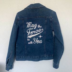 XS RARE HU Star Wars May the Force Denim Jacket